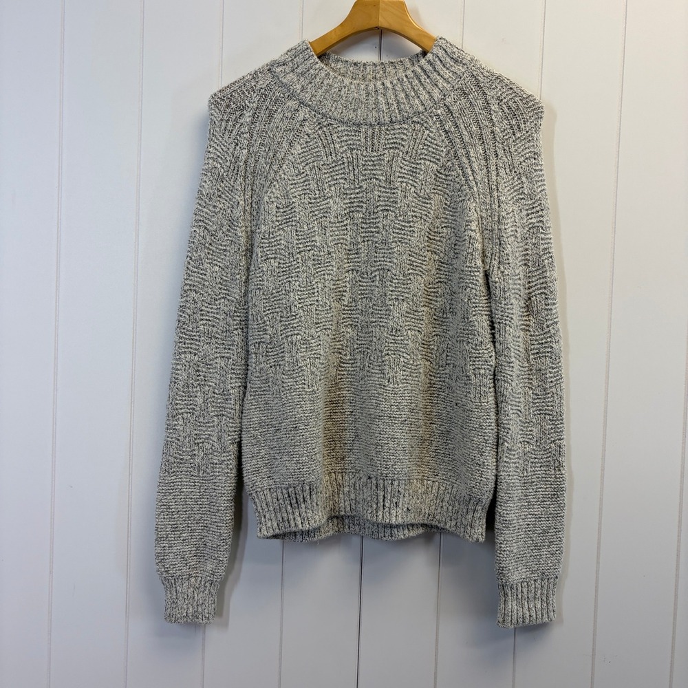 Prana Granola Girl Basketweave Knit Sweater Womens Medium Minimalist Cabin Cozy